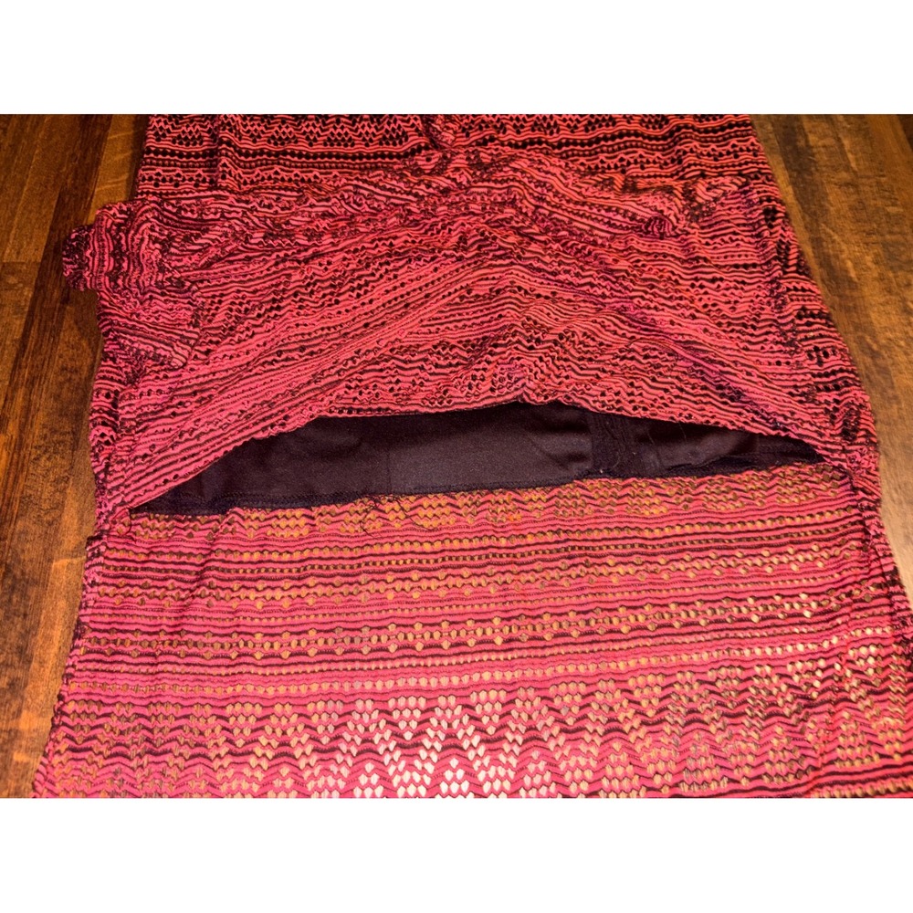BeBop Pink Black Geometric Crochet Lace Maxi Dress Womens Large Racerback Boho - Picture 6 of 7
